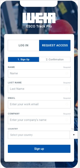 Mobile sign-up screen